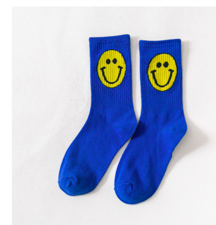 Suzanne Smiley Socks - Blue