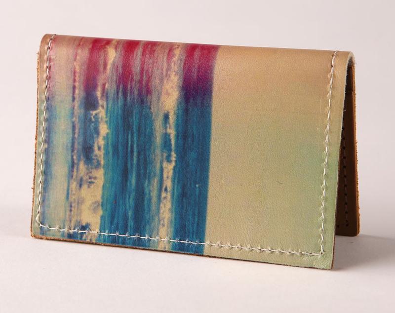 Backerton Ocean Waves Leather Cardholder Wallet
