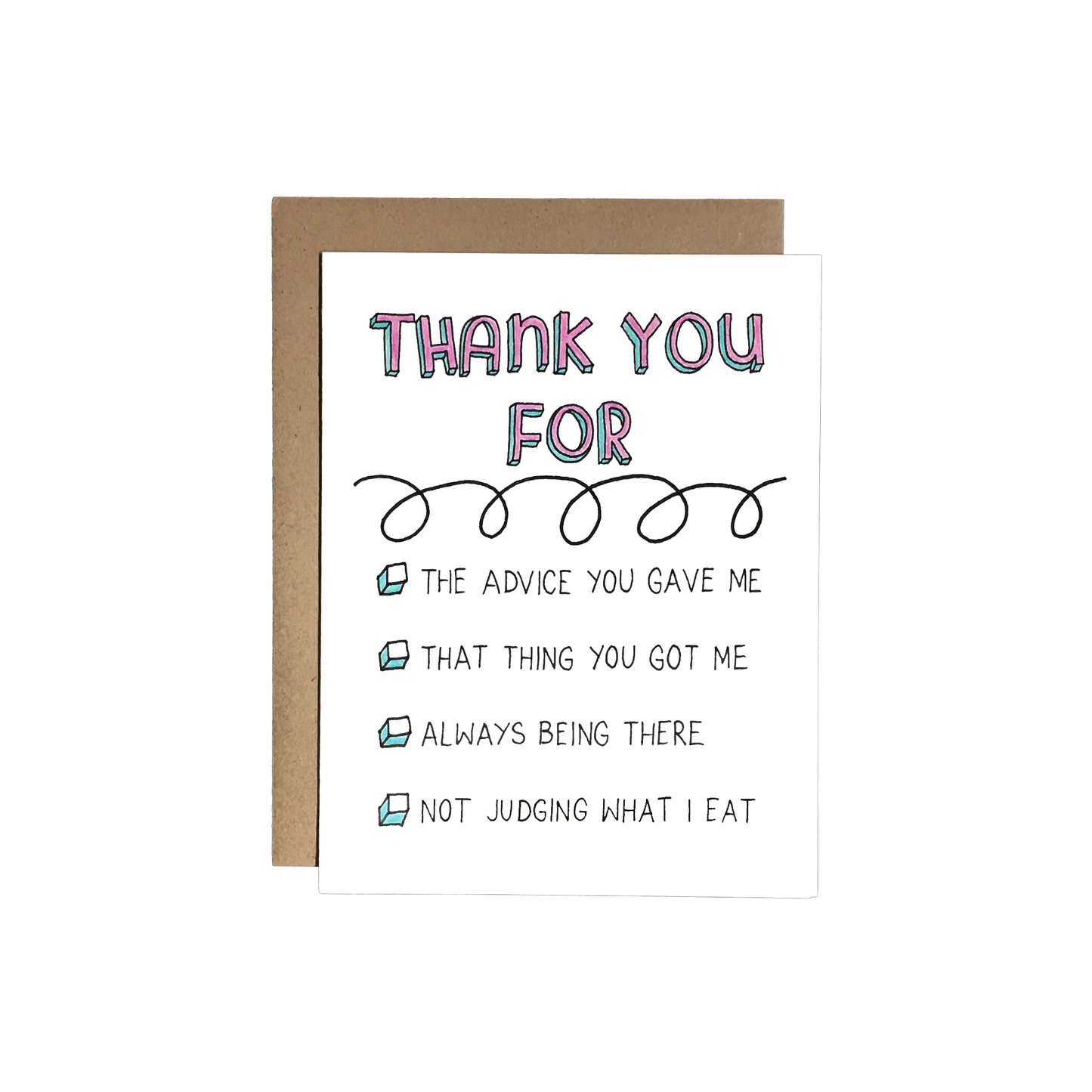 Thank You Check List Card