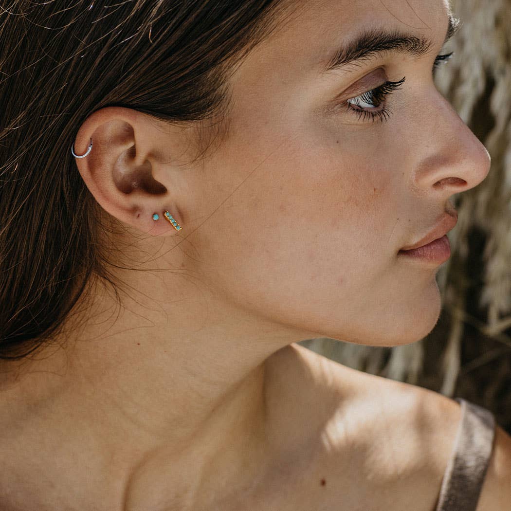 Victorian Bar Stud Set - Opal