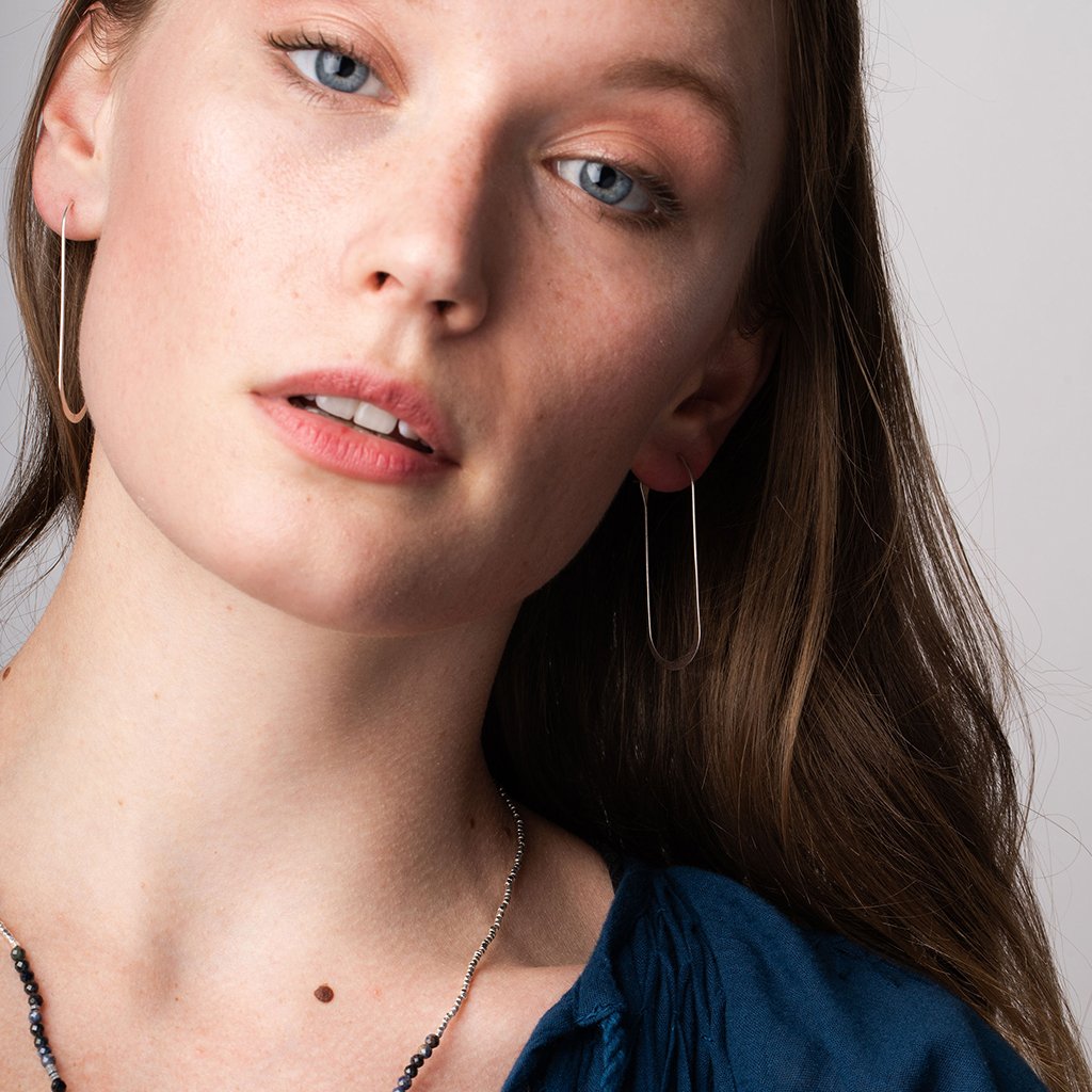 Gold Cosmic Oval Earrings