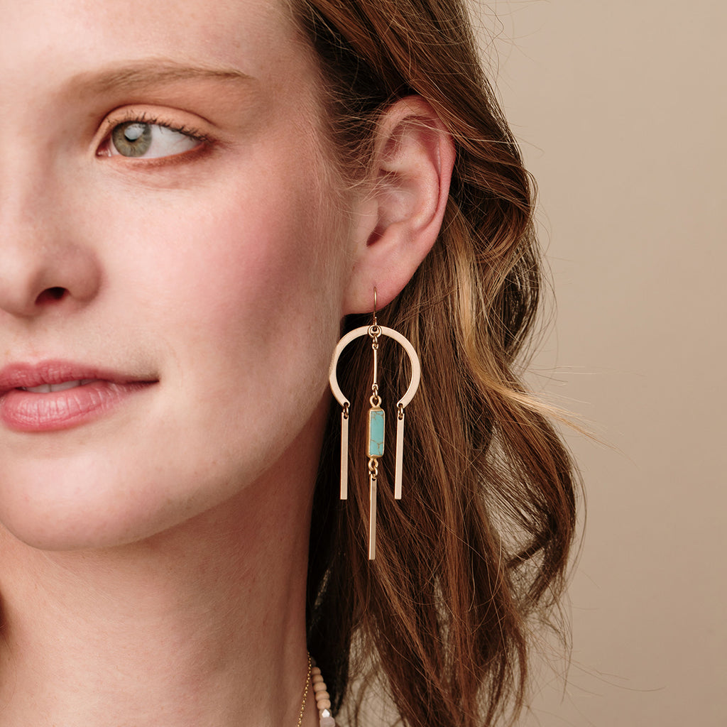 Dream Stone Turquoise/Gold Earrings