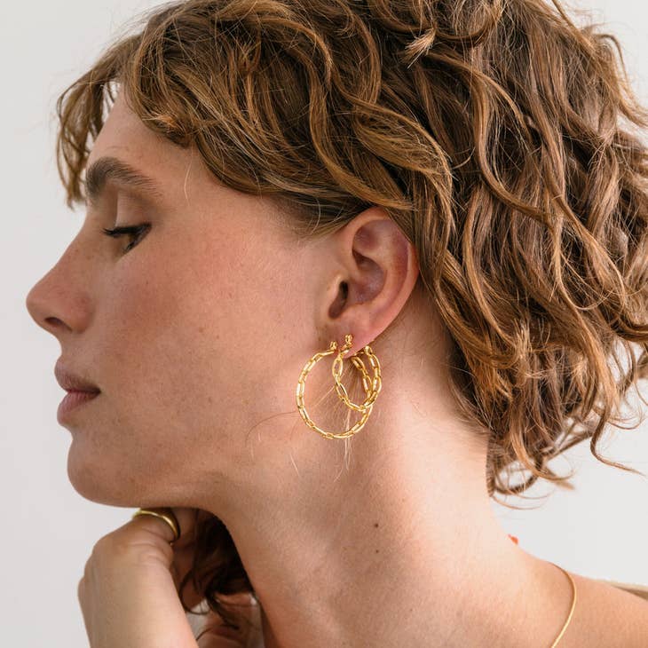 Small Chain Hoop Earrings