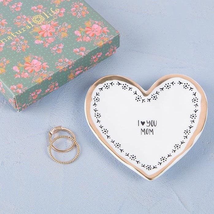Natural Life Calypso Trinket Dish "I Love You Mom"