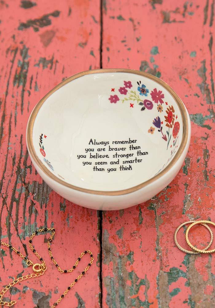 Natural Life Giving Trinket Bowl "You Are Braver"