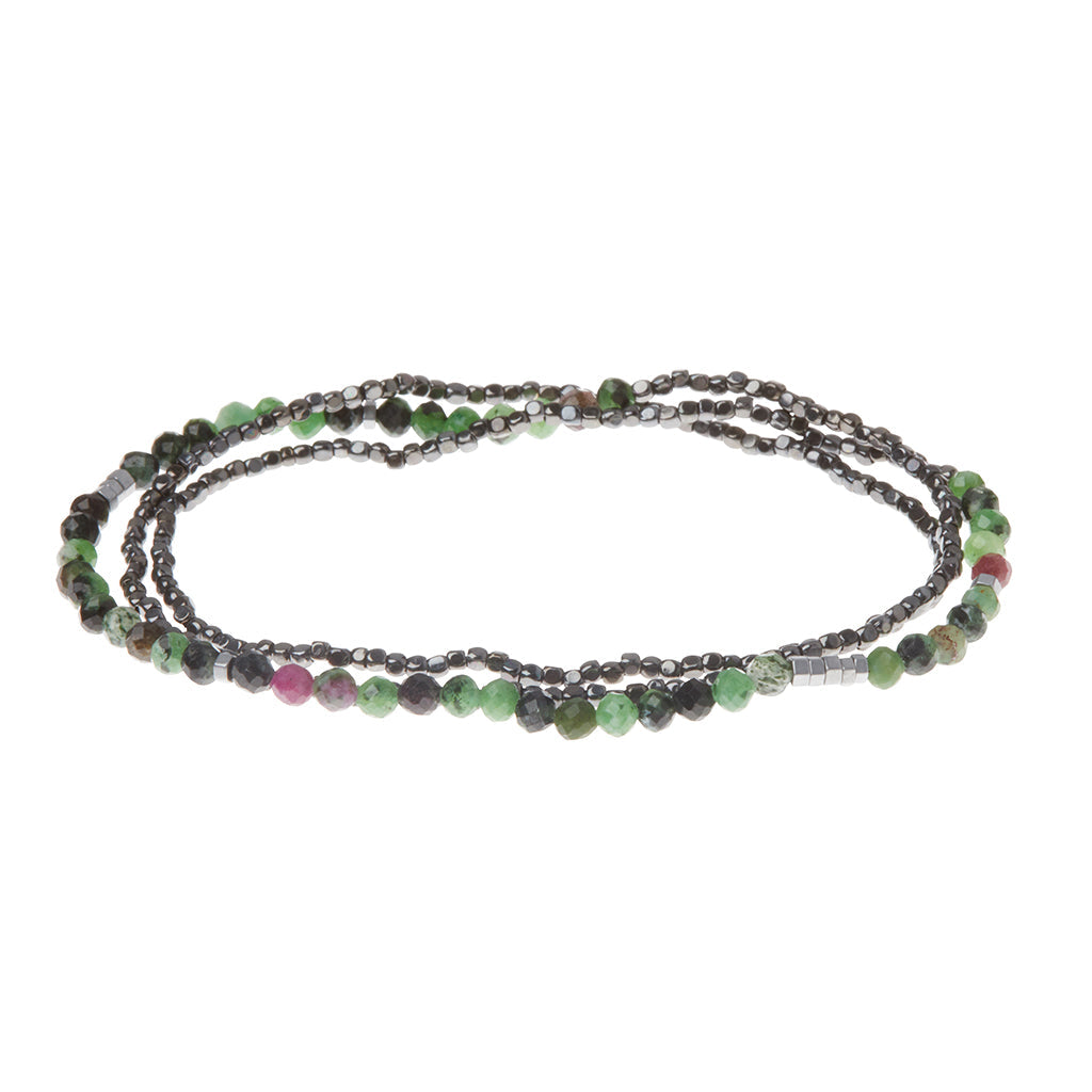 Delicate Stone Ruby Zoisite Stone of Connection Bracelet/Necklace
