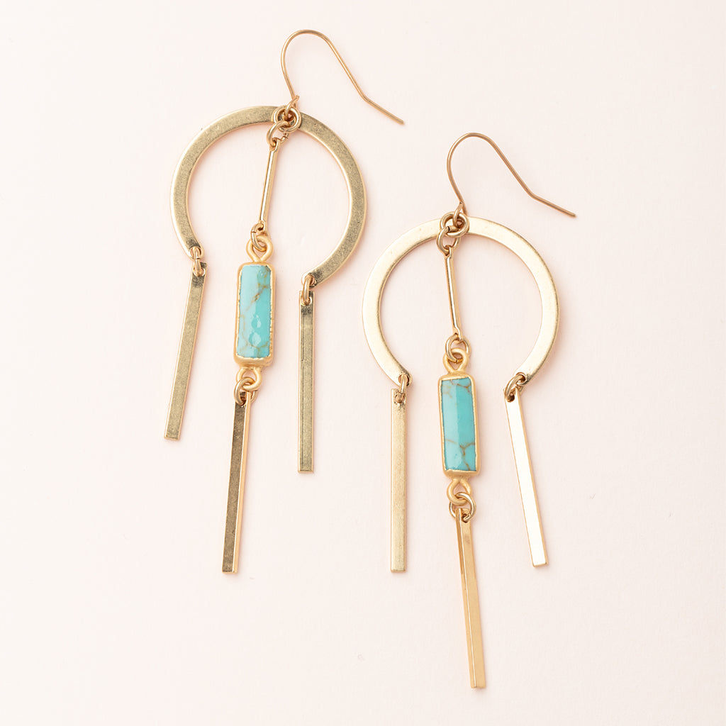 Dream Stone Turquoise/Gold Earrings