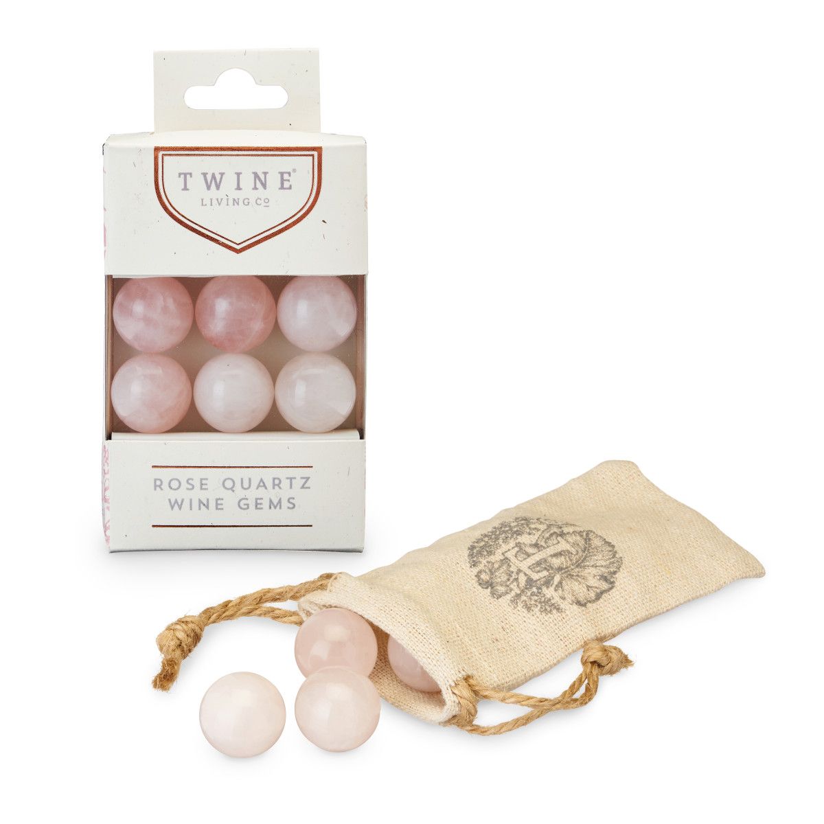 Rose Quartz Wine Gems Set of 6