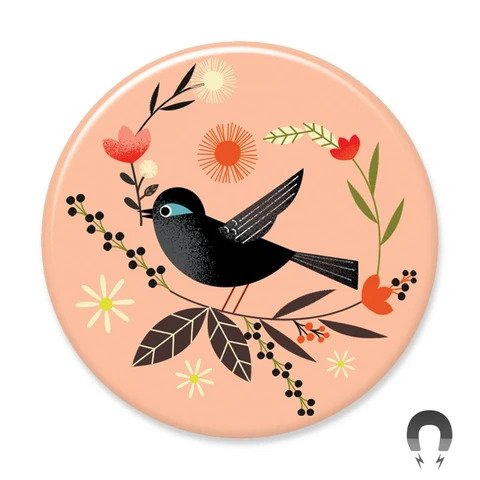 Blackbird on Peach