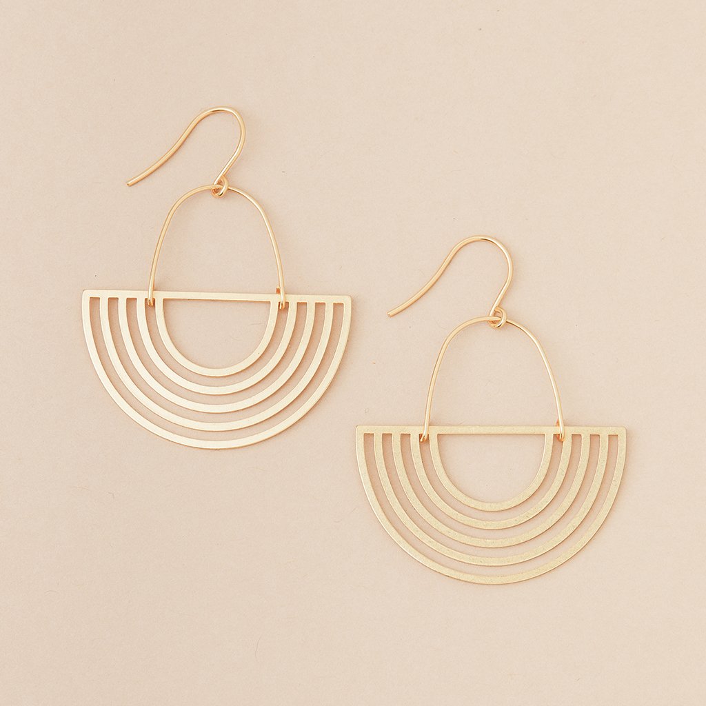 Gold Solar Rays Earrings