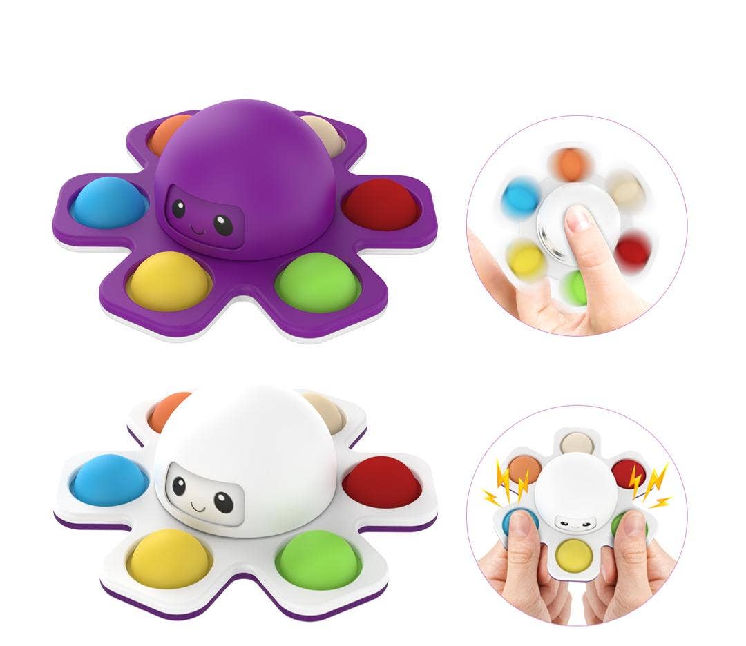 Octopus Shaped Simple Dimple Fidget Spinner - Brown