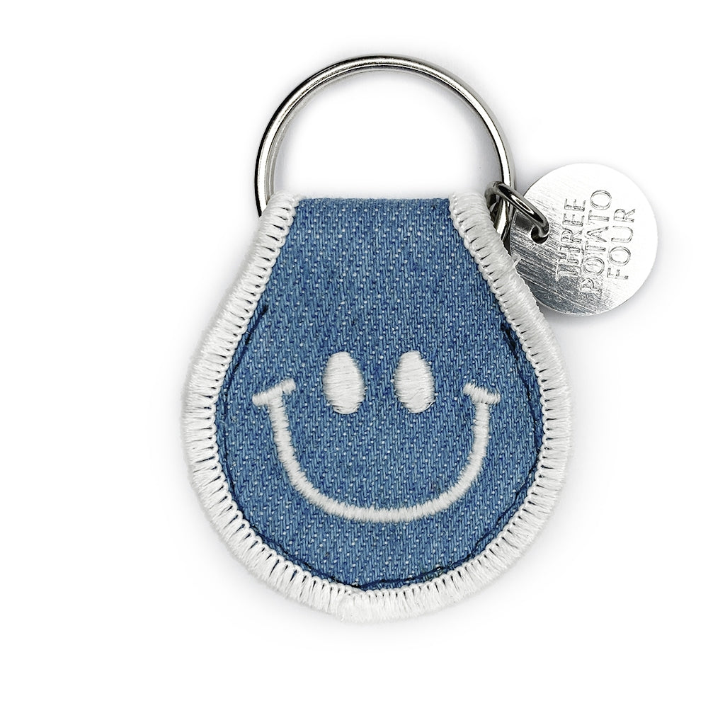 Patch Keychain - Denim Smile