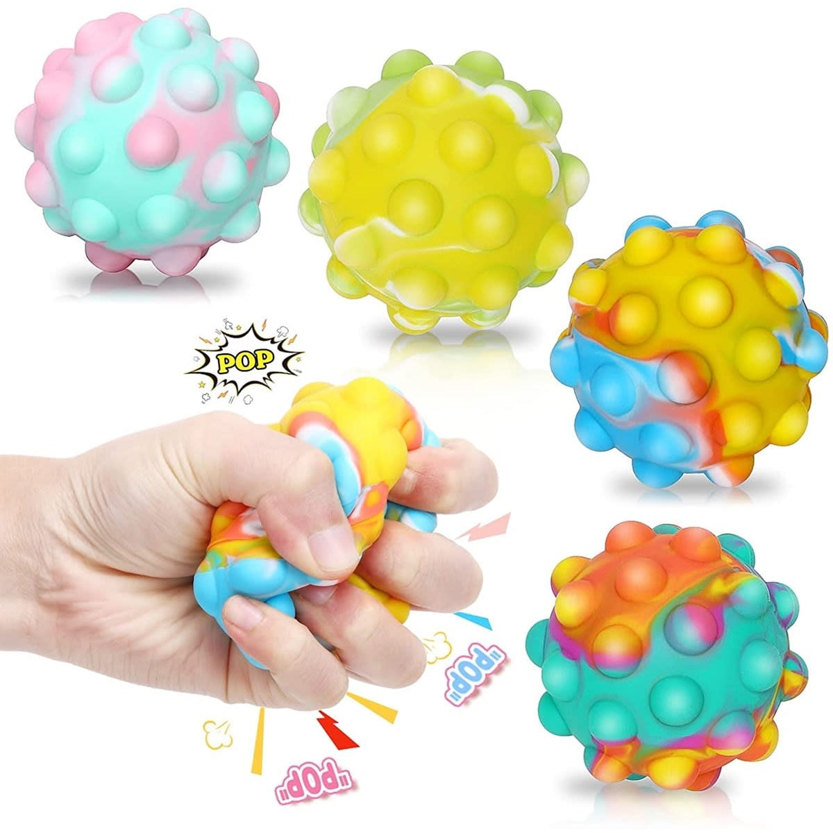 3D Decompression Sensory Air Ball - Green/Yellow Multi