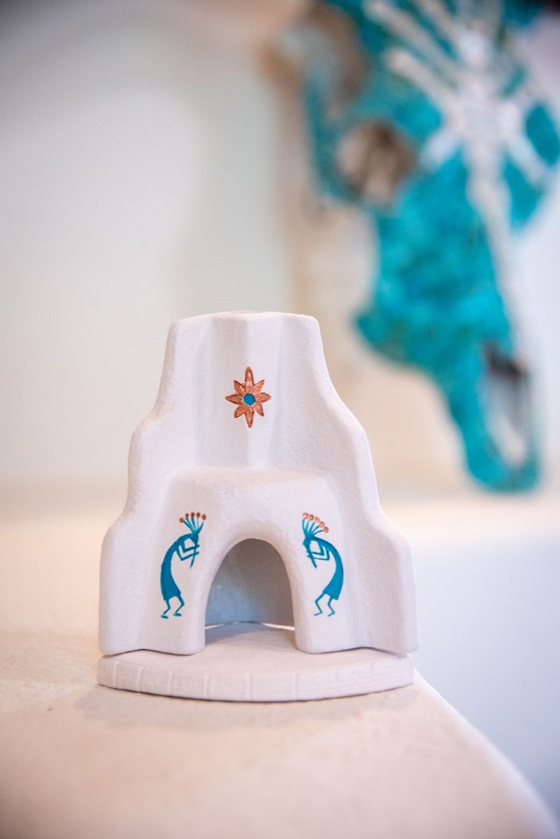 Unique White Southwest Corner Fireplace