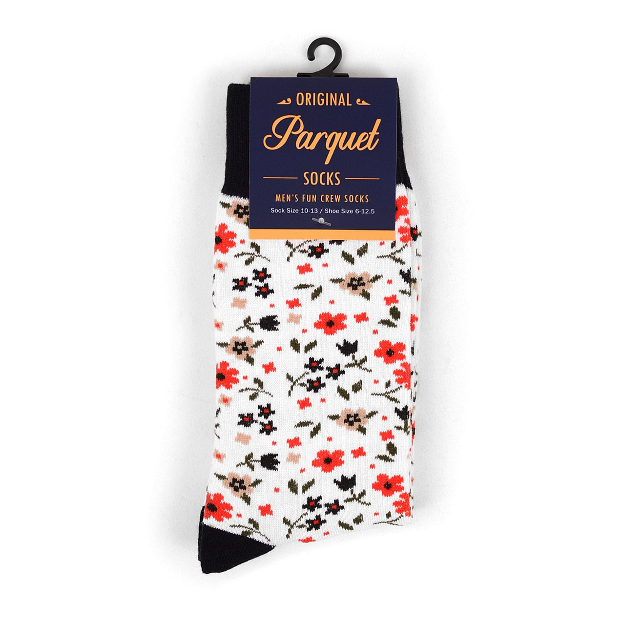 Men's White Floral Wedding Socks