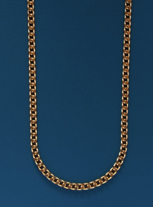 3.5mm Gold Cuban Chain Necklace