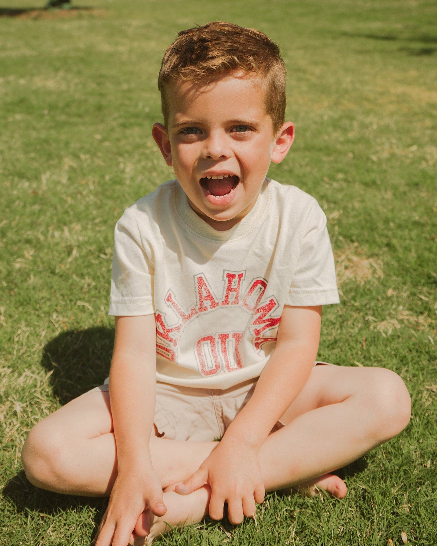 Kid's OU Mega Arch Oatmeal Tee