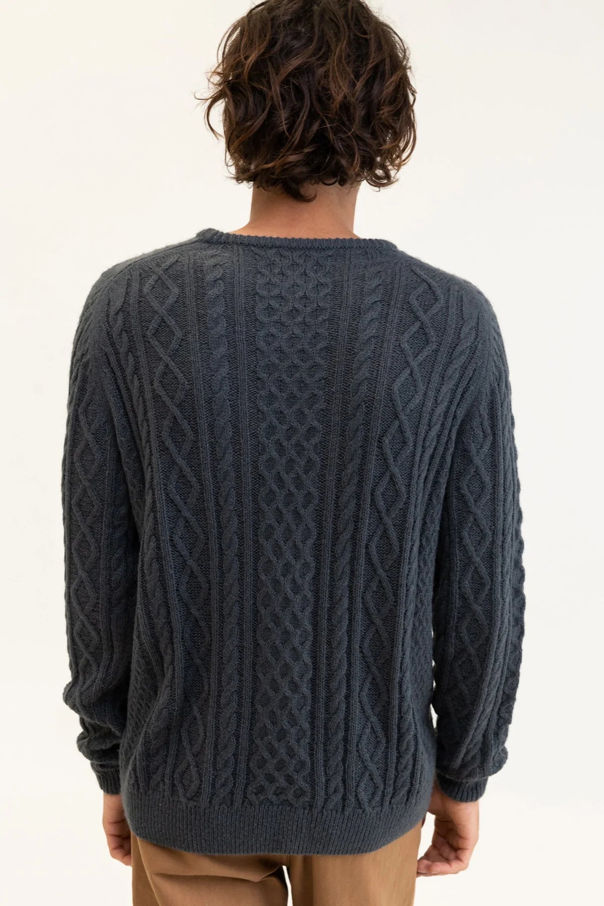 Mohair Fishermans Knit - Kelp