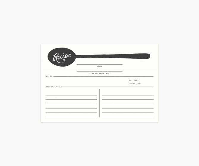 Charcoal Spoon Recipe Cards