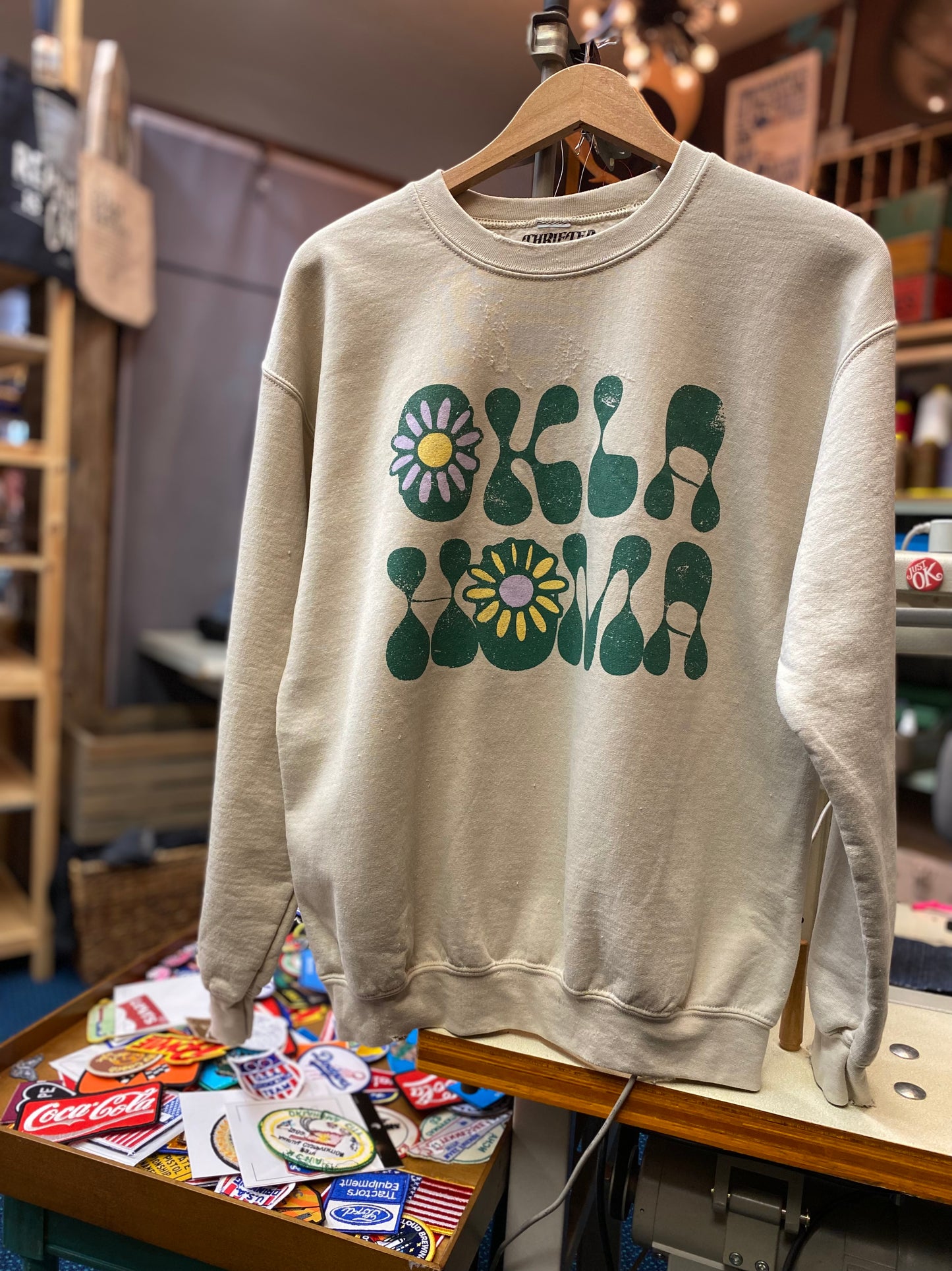 Oklahoma Flower Thrifted Sweatshirt