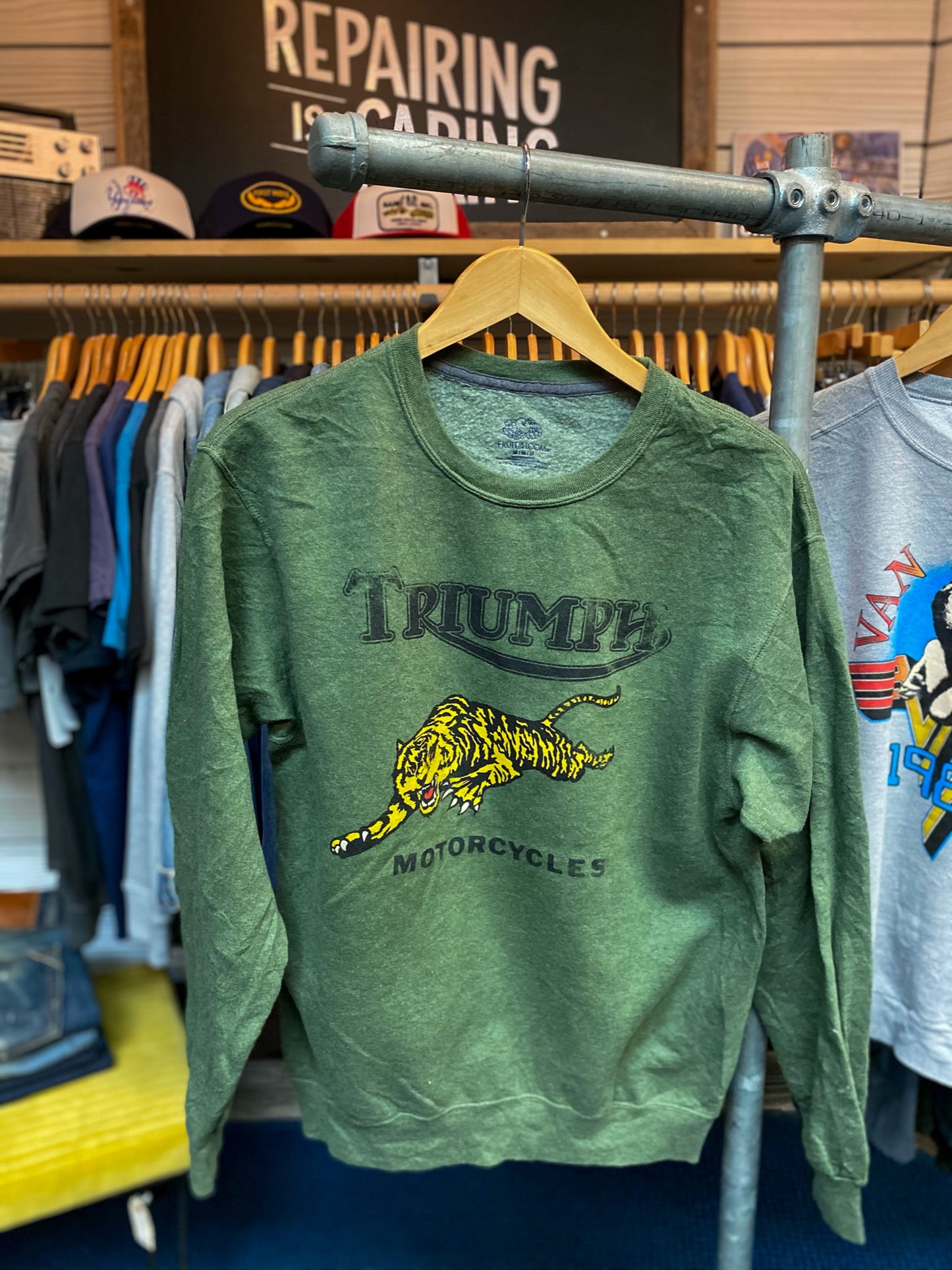 Triumph Vintage Olive Sweatshirt