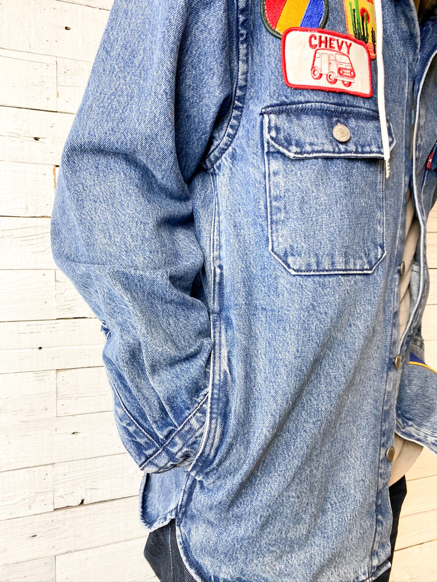 Levi's Hooded Jacket with Pockets and Vintage Patches