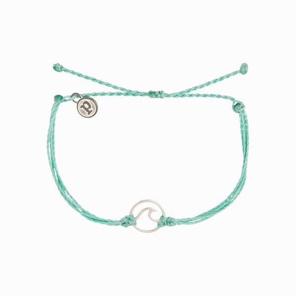Silver Wave Bracelet - Ice Blue