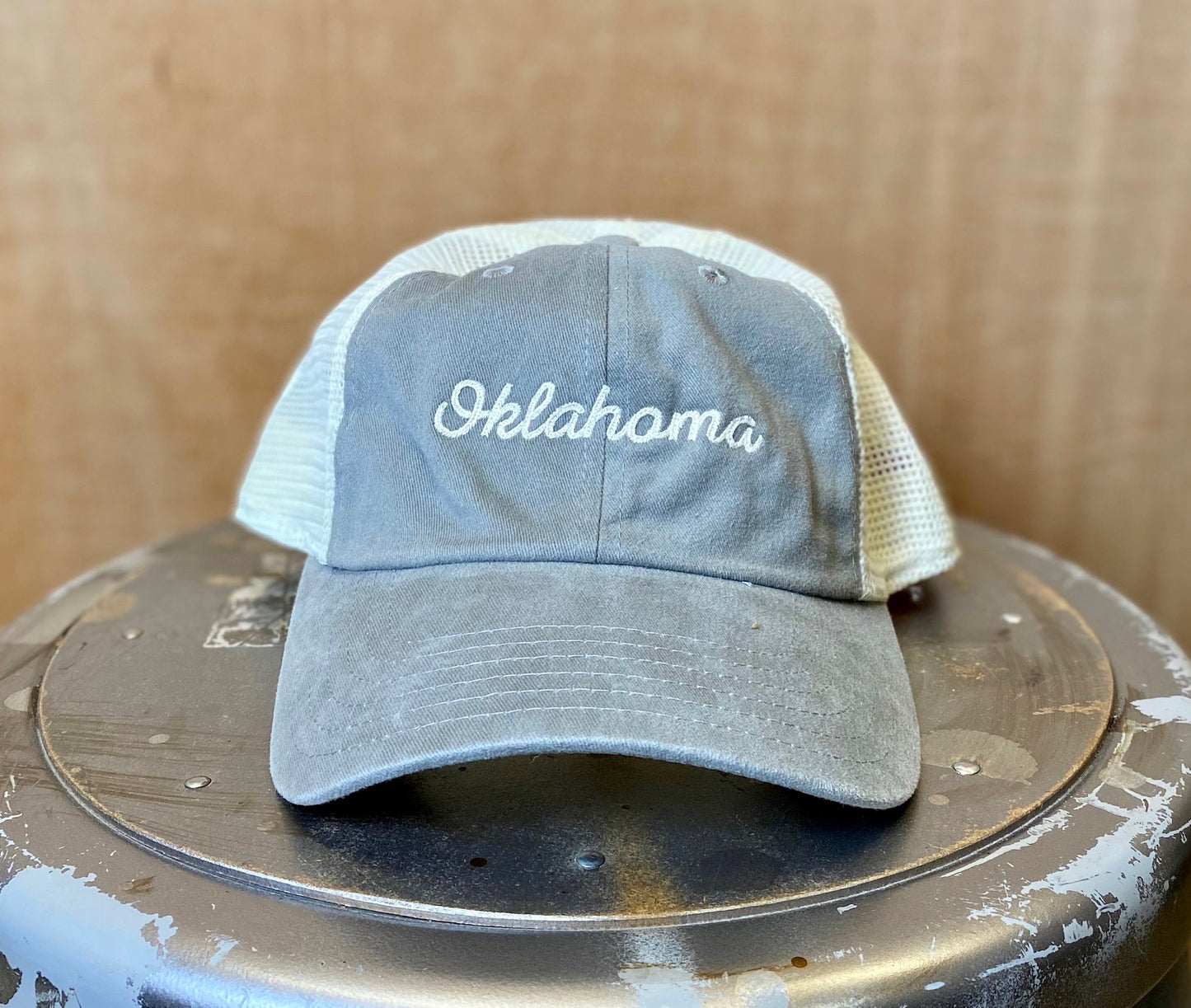 Mesh Trucker Hat - Oklahoma/Grey