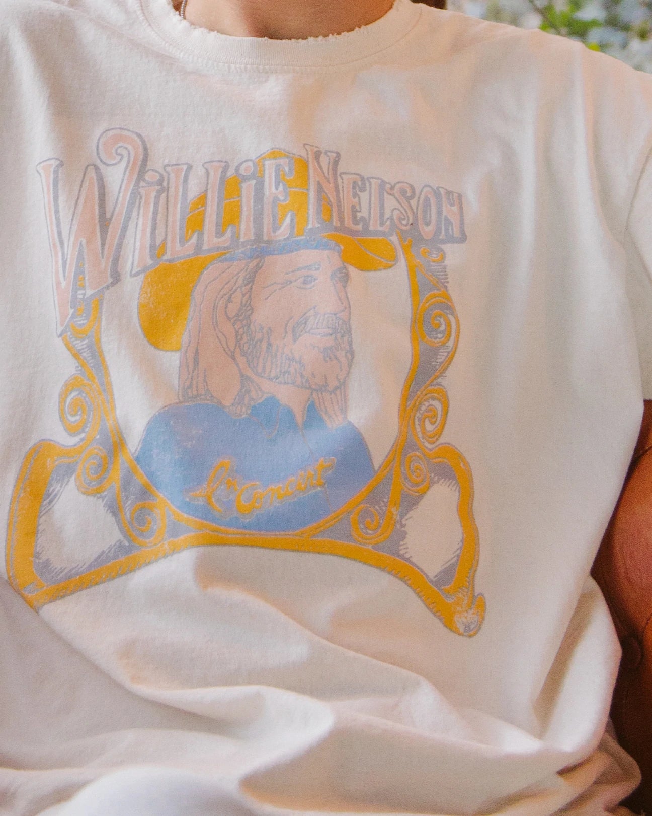 Willie Nelson in Concert Thrifted Tee - Off White