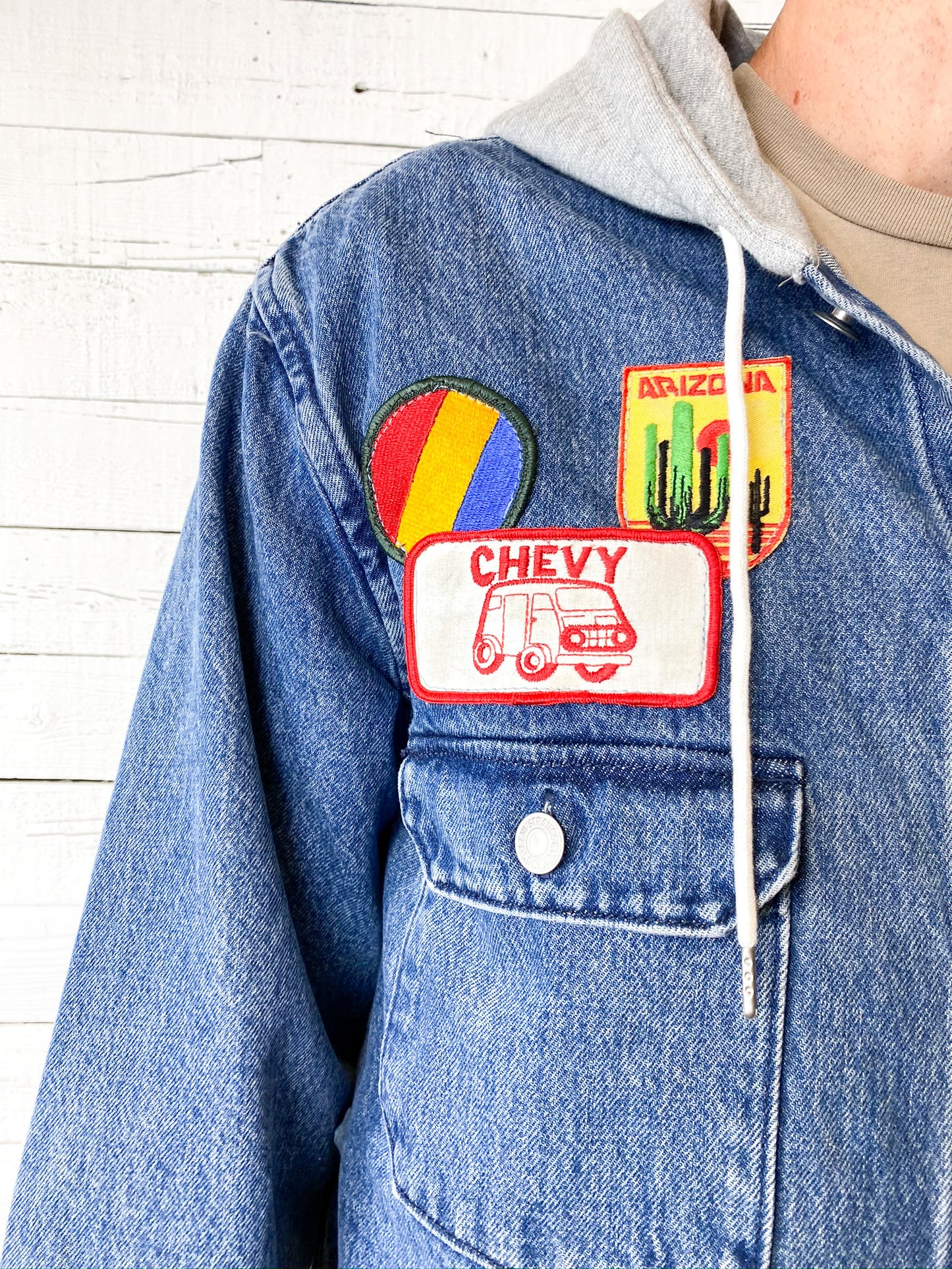 Levi's Hooded Jacket with Pockets and Vintage Patches