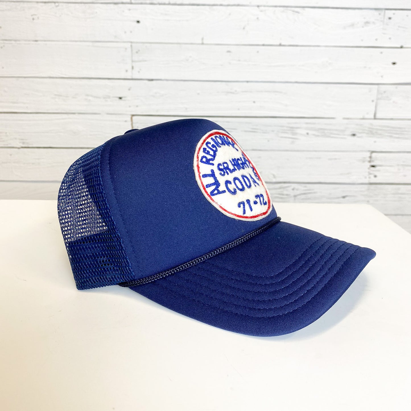 Vintage Letter Jacket Felt Band Patch Navy Trucker