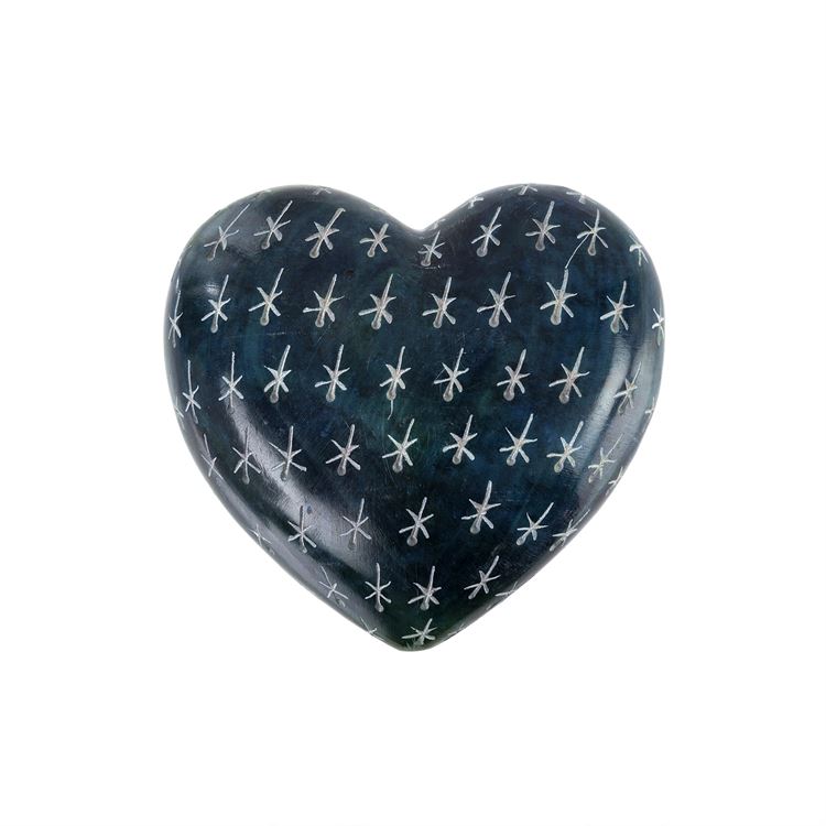 Blue Lagoon Soapstone Heart - Large