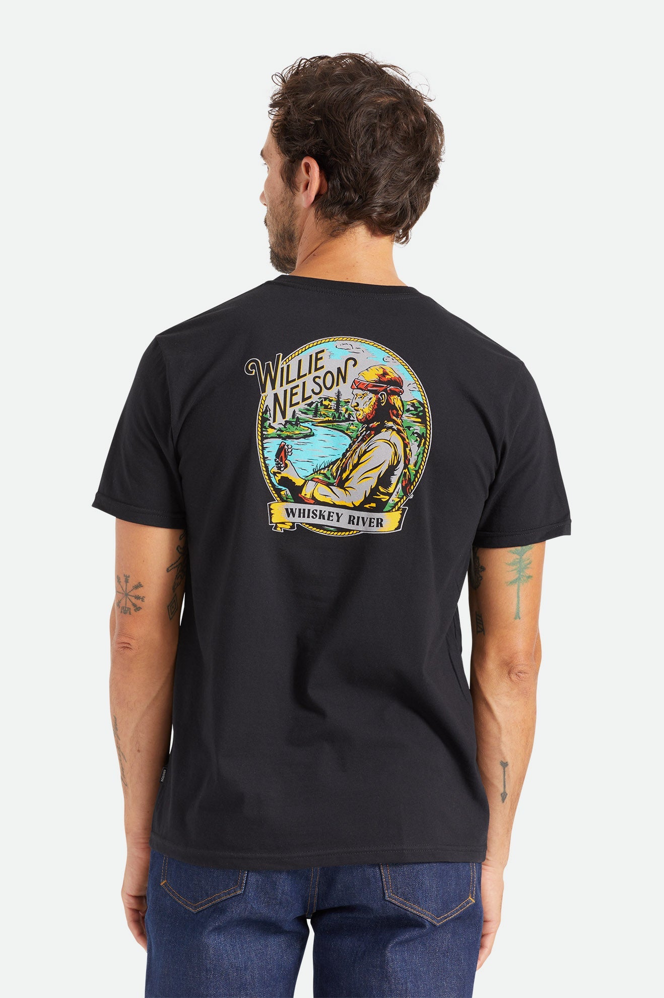 Willie Nelson Whiskey River S/S - Black