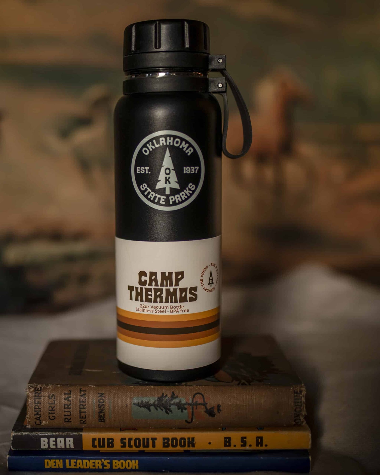 Park Stamp Camp Thermos - Indigo