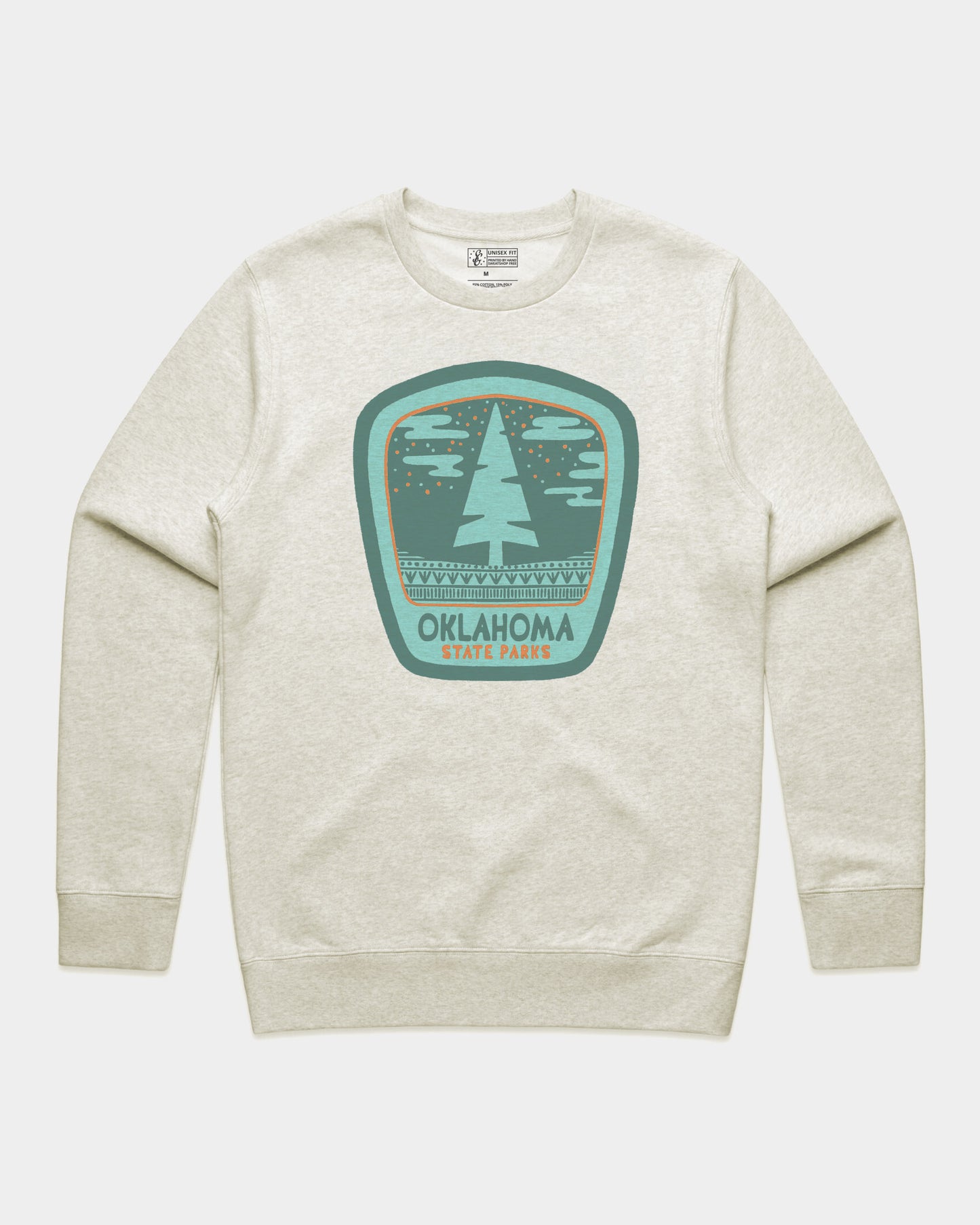 OK State Parks Ranger Badge Pullover - Oatmeal Heather