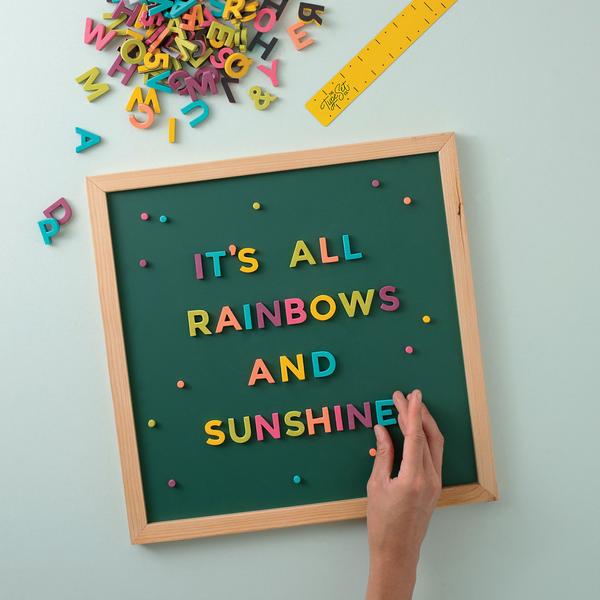 Soft Magnetic Letters 1" Sans Serif - Rainbow Pop