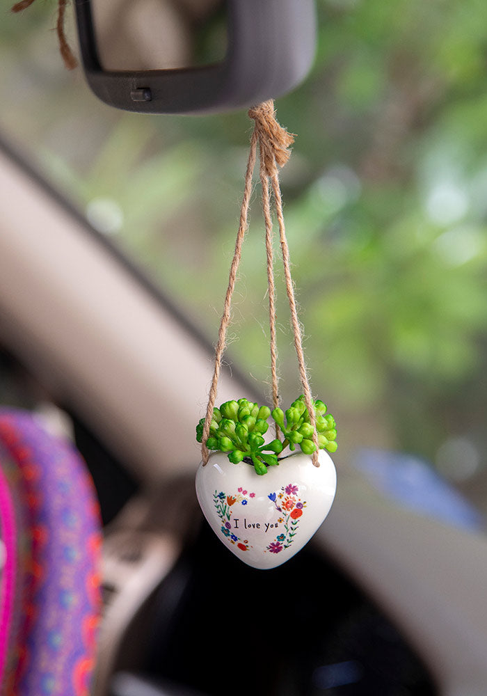Natural Life Mini Hanging Faux Succulent - Love