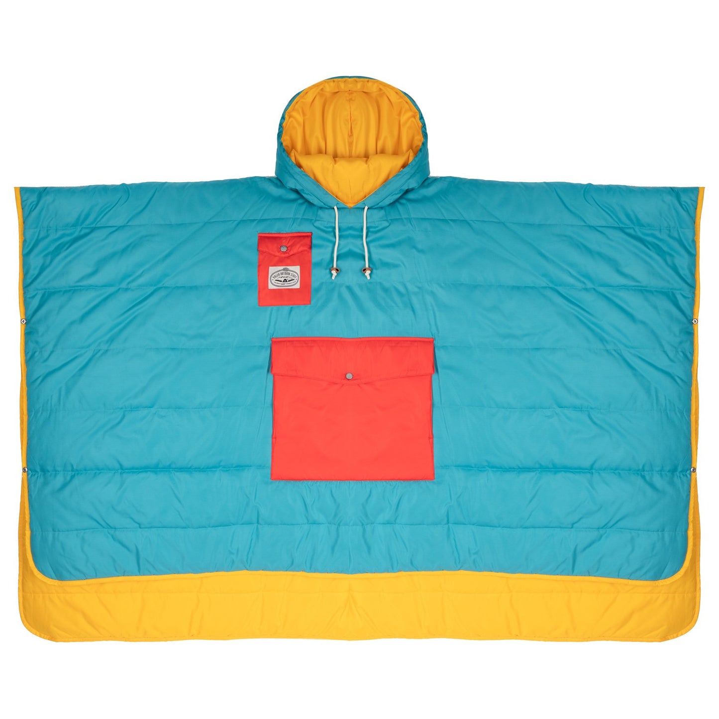 Reversible Poncho - Goldenrod/Blue Pine