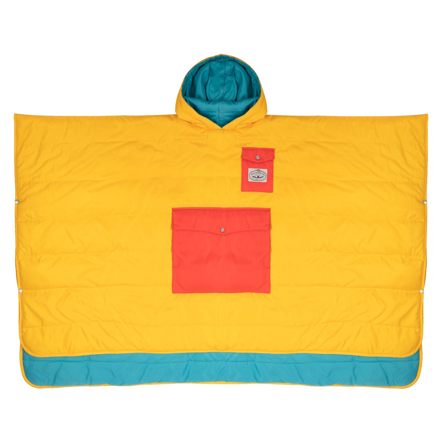 Reversible Poncho - Goldenrod/Blue Pine
