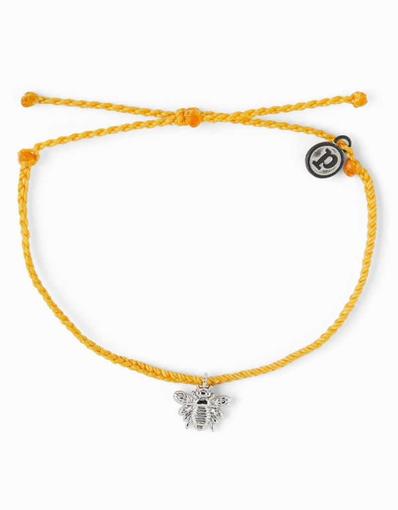 Silver Bee Bracelet - Dark Yellow