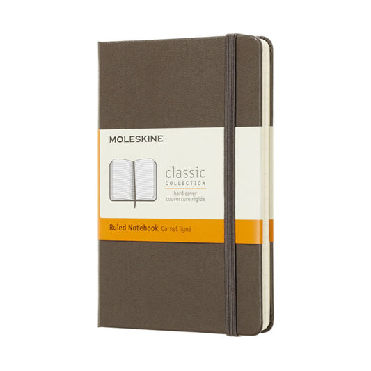 Classic Pocket Ruled Hard Cover Journal - Earth Brown