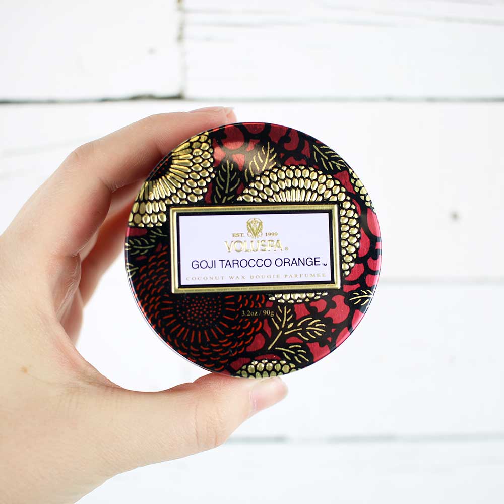 Petite Embossed Candle - Goji Tarocco Orange