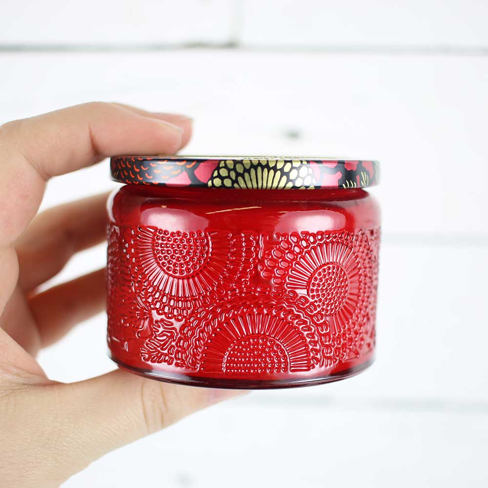 Petite Embossed Candle - Goji Tarocco Orange