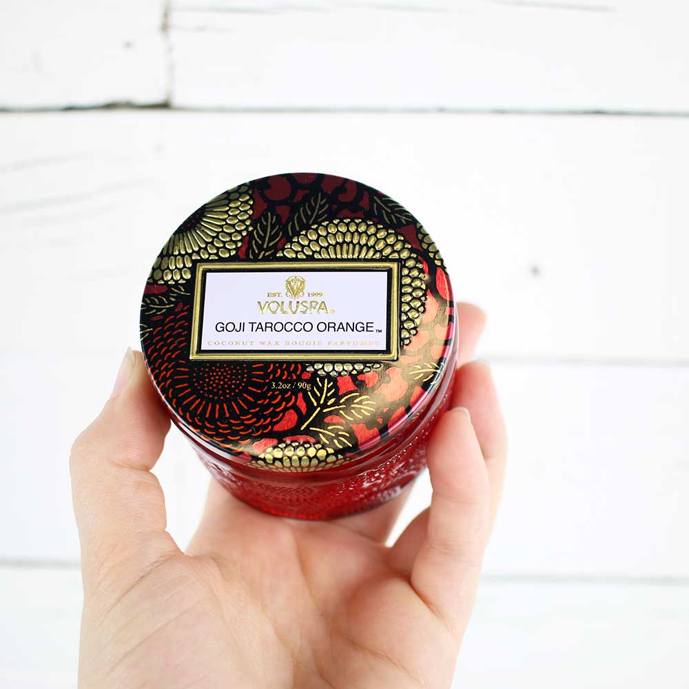 Petite Embossed Candle - Goji Tarocco Orange