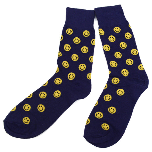 Men's Navy Smiley Socks
