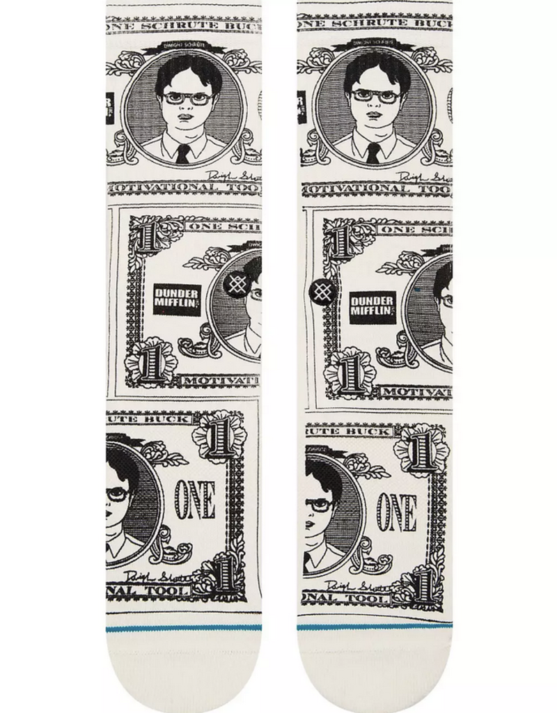 Schrute Bucks Socks - Off White