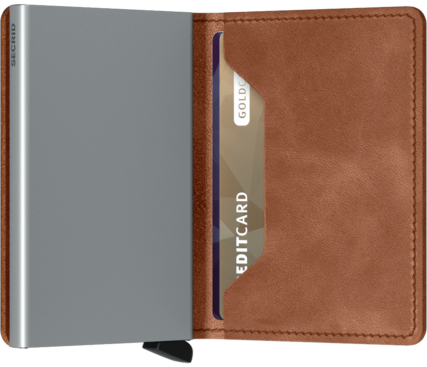 Slimwallet - Vintage Cognac/Silver