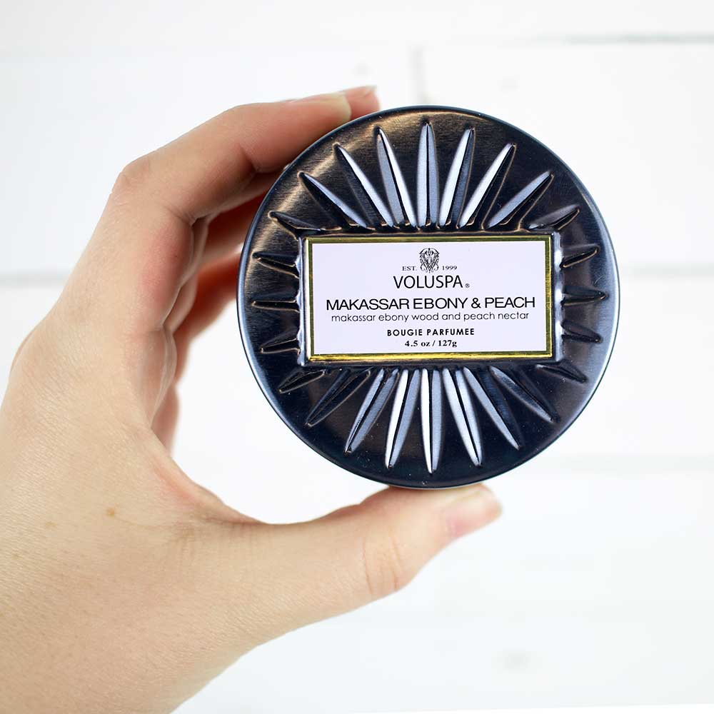 Petite Decorative Candle - Makassar Ebony & Peach