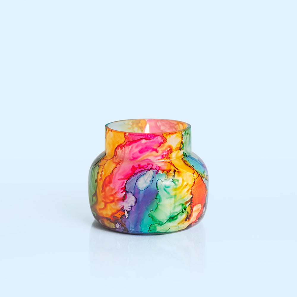 Volcano Rainbow Watercolor Petite Jar Candle