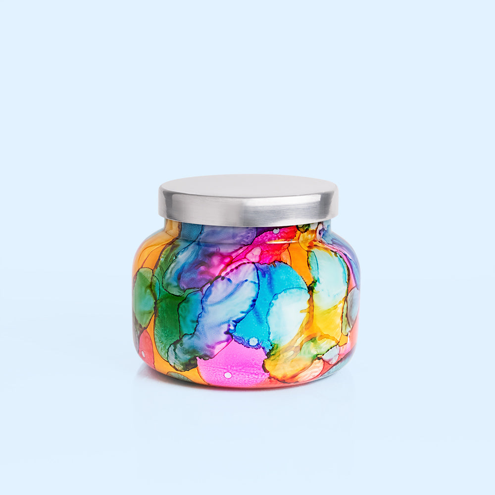 Volcano Rainbow Watercolor Jar Candle